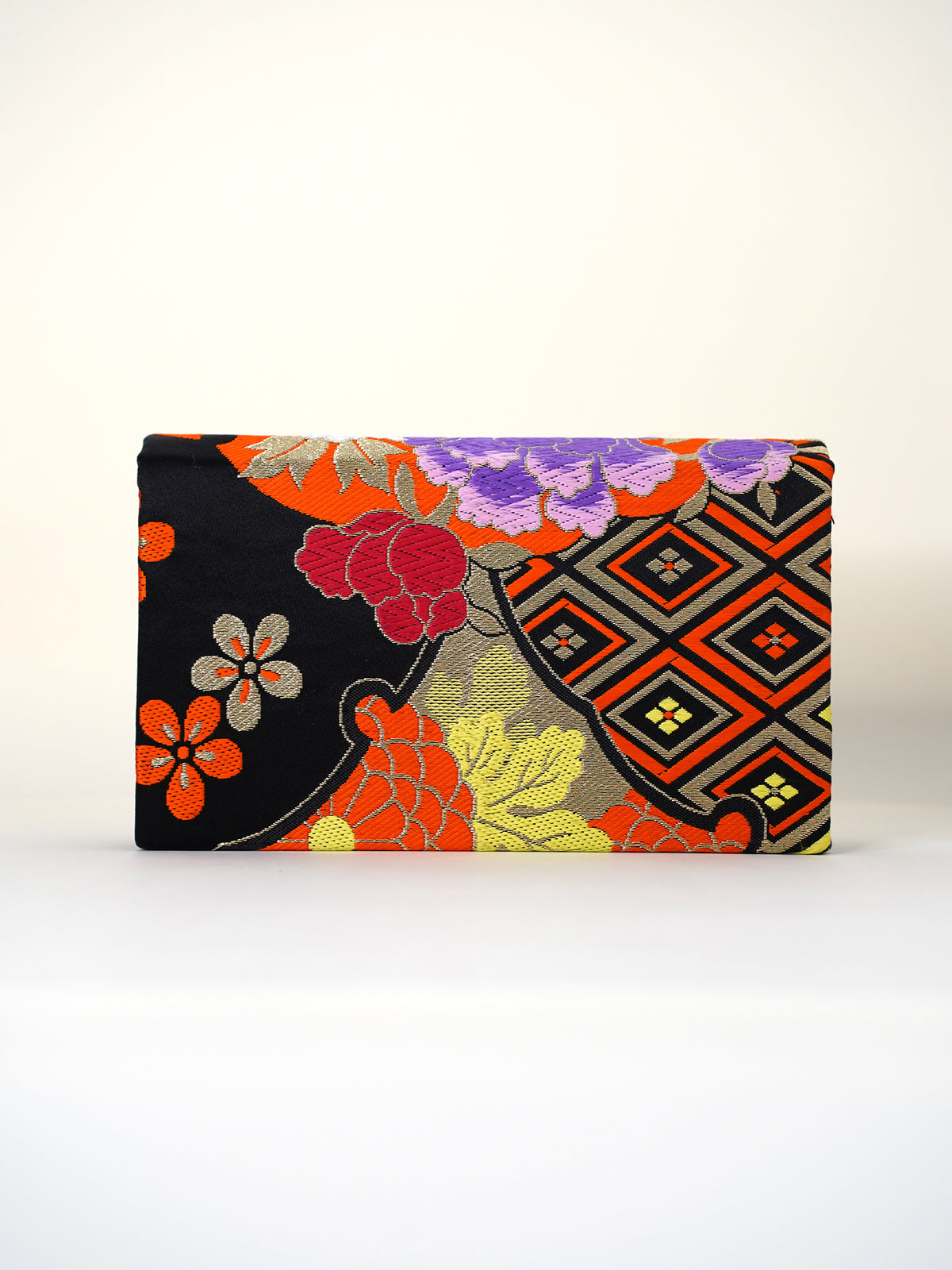 Obi Clutch Bag - 朱黒牡丹 / Large