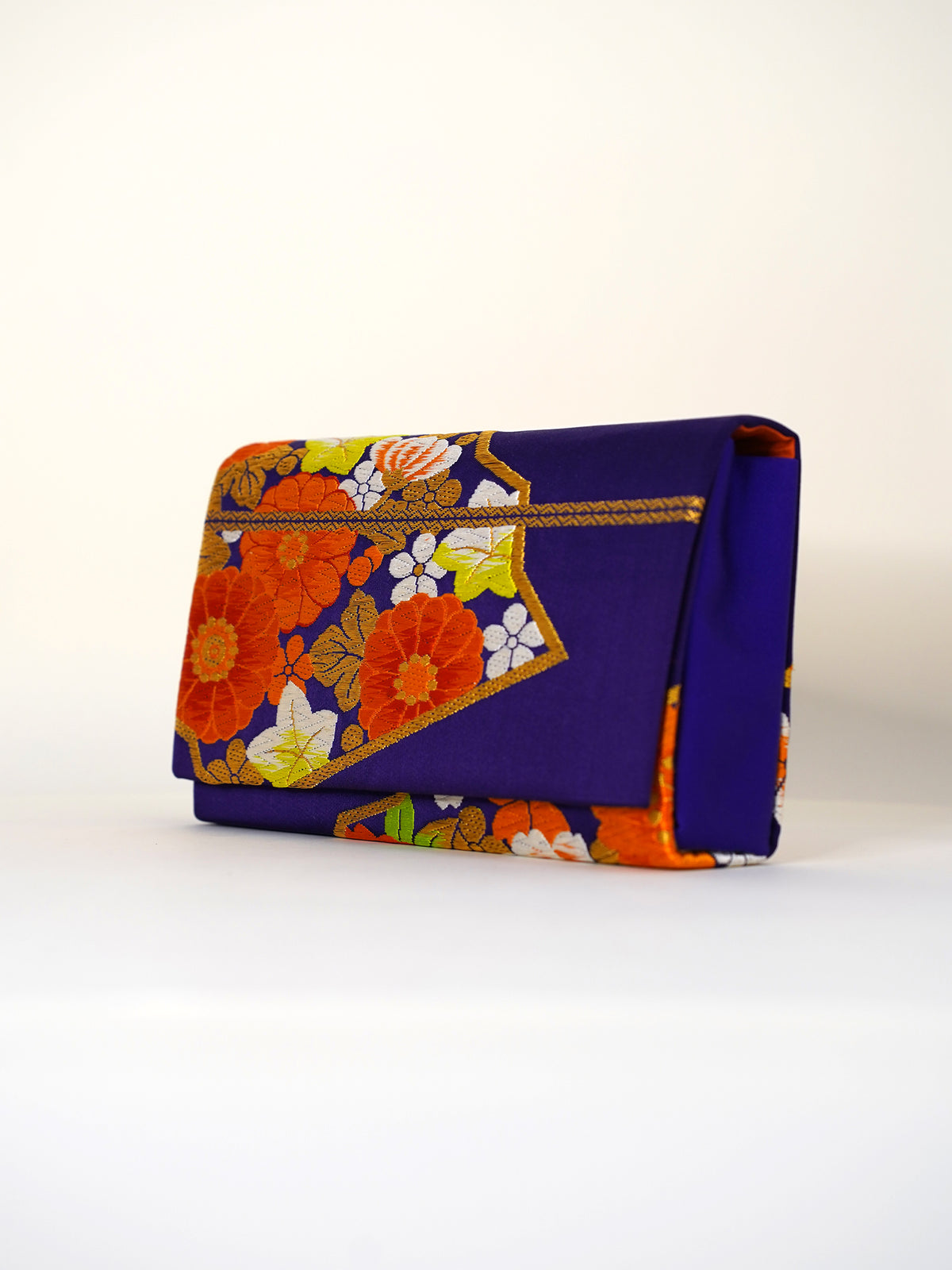 Obi Clutch Bag - 紺菊 / Large