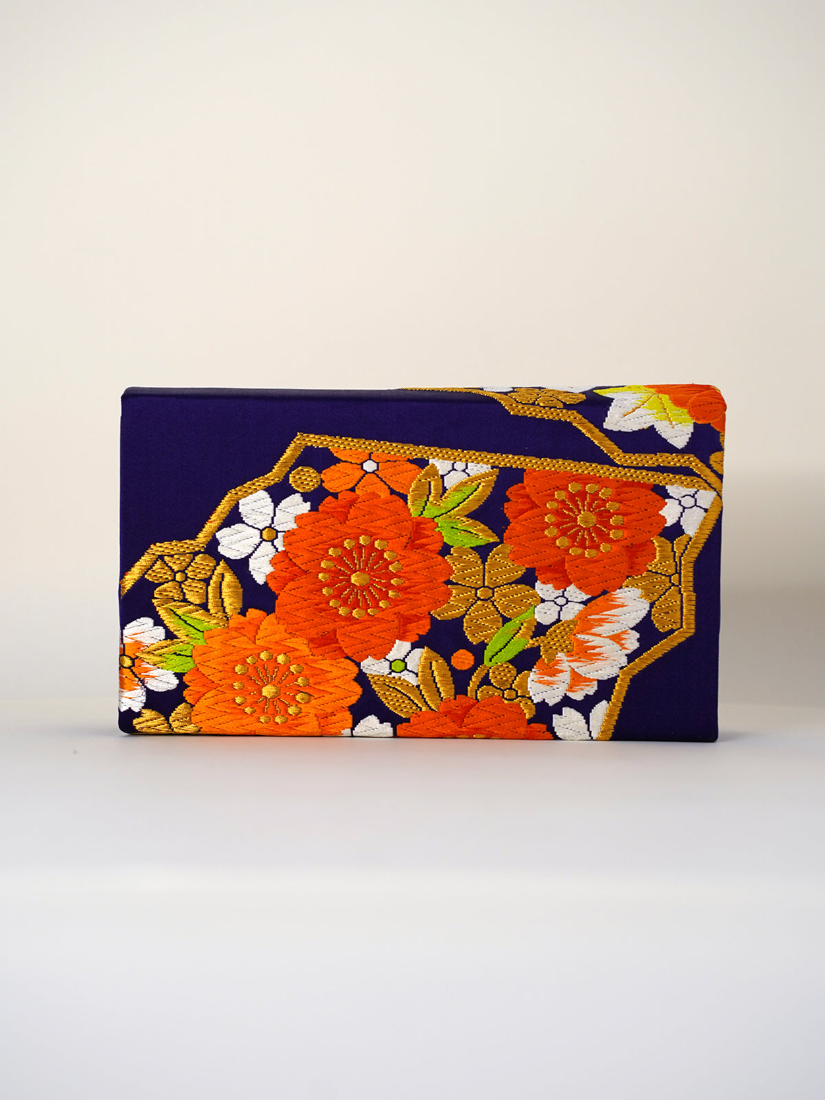 Obi Clutch Bag - 紺菊 / Large